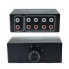 No External Power No Noise 4 Way 1 in 4 Out or 4 in 1 Out Audio Sound selector RCA Female Stereo 4 Channel Splitter switcher Box Switching view 1