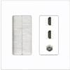Coax 2 HDMI Wall Plate-Brush Screwless White view 1