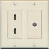 Coax 2 HDMI Wall Plate-2 Gang Light-Almond view 1