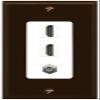 Coax 2 HDMI Wall Plate-1 Gang Brown/White view 1