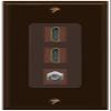 Coax 2 HDMI Wall Plate-1 Gang Brown/Brown view 1