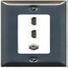 Coax 2 HDMI Wall Plate-1 Gang Brushed-Nickel/White view 1