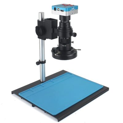 48MP 4K USB HDMI Digital Video Monocular Microscope Camera Continus Zoom 130X 200X C-Mount lens For Soldering Phone Repair Tools (Color : D 200X set)