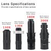 48MP 4K USB HDMI Digital Video Monocular Microscope Camera Continus Zoom 130X 200X C-Mount lens For Soldering Phone Repair Tools (Color : D 200X set) view 4