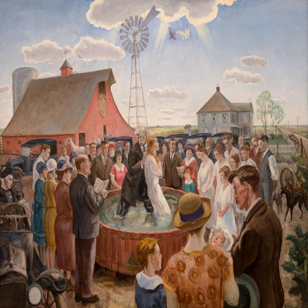 Baptism in Kansas : John Steuart Curry : 1928 : Archival Quality Art Print