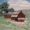Connecticut Barns in Landscape : Charles Sheeler : Archival Quality Art Print view 1