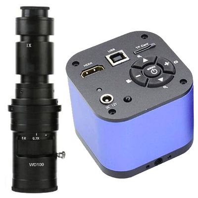 48MP HDMI USB 1080P Video Microscope Camera & 500X C-Mount Lens For Phone Tablet PC PCB IC Soldering Repair