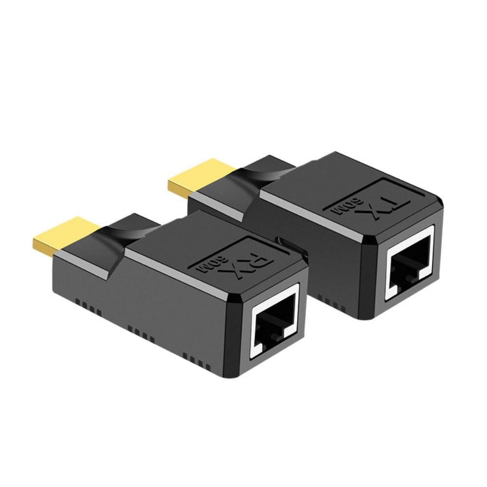 Suckoo for Ethernet RJ45 Network to HDMI Extender Repeater Amplifier with USB 60M 1080P Compatible PC Host Laptop Connection TX Transmitter External HDMI Monitor TV Projector RX Receiver