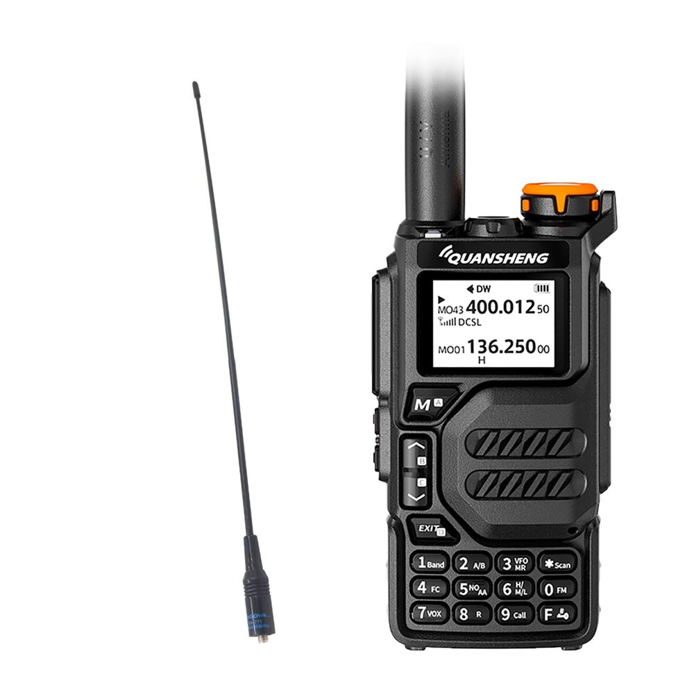 UV-K5 WalkIe Talkie 5W Full Band with NOAA FM Scramble Type-C Charging UHF VHF Long Range DTMF Two Way Radio with 771 Antenna