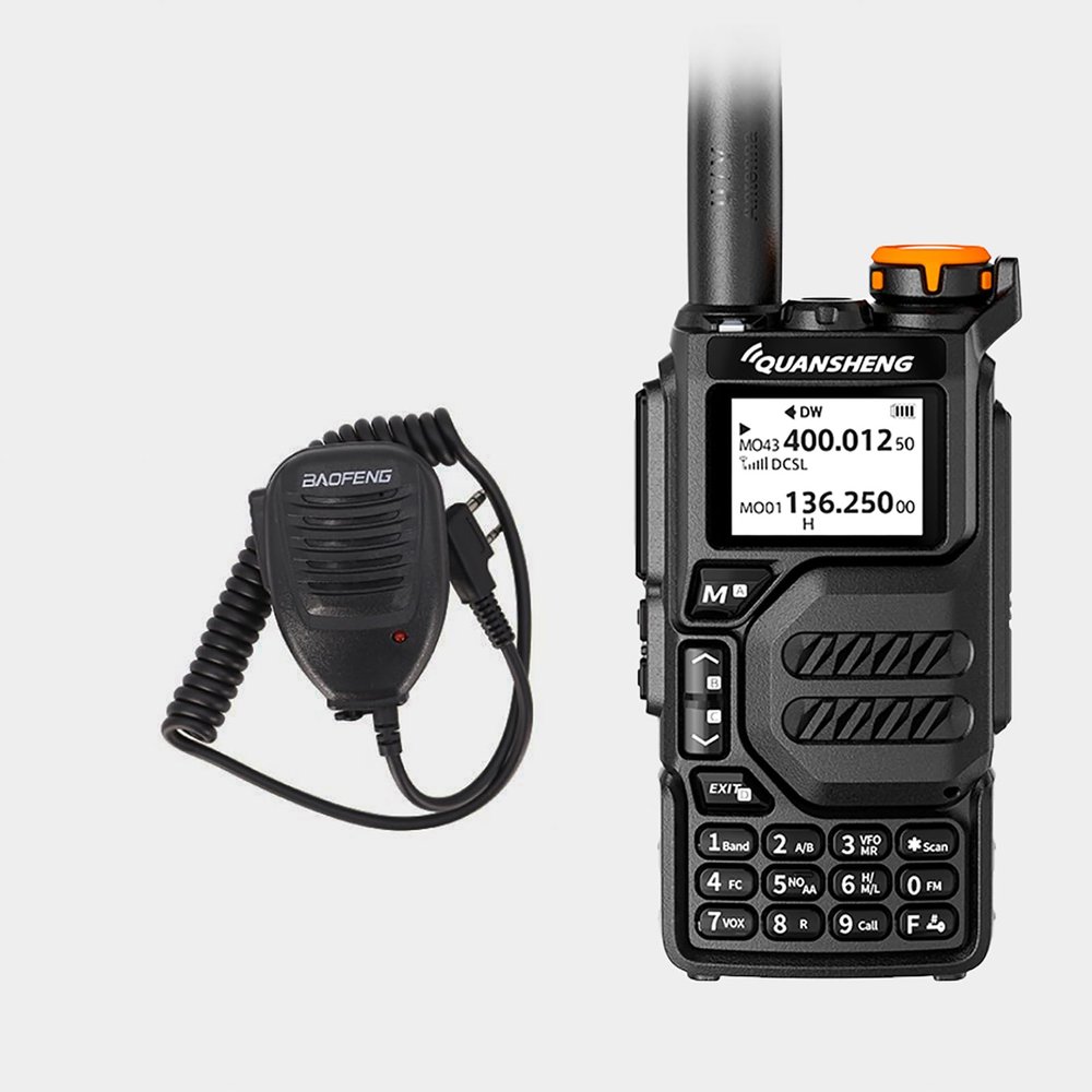 UV-K5 WalkIe Talkie 5W Full Band with NOAA FM Scramble USB-C Charging UHF VHF Long Range DTMF Two Way Radio with Microphone