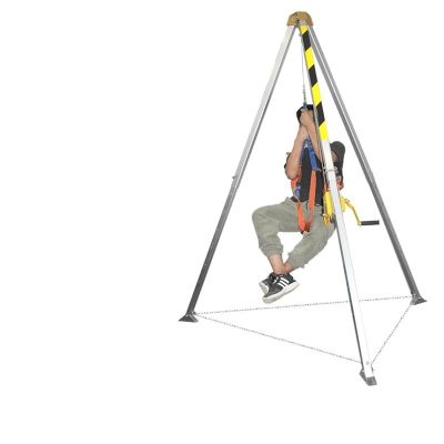 Aluminum Alloy Limited Space Tripod, Emergency Rescue Tripod Wellhead Tripod MINGPING (Color : 1200 lbs(300KG)+Winch)