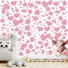 184 Pcs Cow Print Stickers, Adhesive Wall Stickers Cow Print Vinyl Art Decal Removable Wall Decor Waterproof Animal Design Decals for Bedroom Living Room Nursery(Pink) view 1