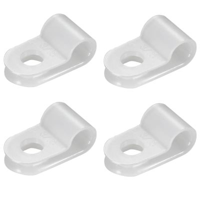Teansic 100PCS White Nylon R-Type Cable Clamp 5/8 Inch Cable Organizer Assortment Kit for Wire Management