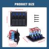 GGTA 4 Gang Boat Switch Panel Waterproof,Marine Switch Panel with Breakers,12V/24volt Rocker Switch Panel 12V/24volt On/Off Blue LED Light with Circuit Breaker 4gang10A for Car RV UTV Truck view 2