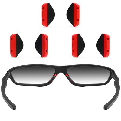 ToughAsNails 3 Pairs Euro Fit Replacement Nose Pads for Oakley Drop Point OO9367/Drop In OO9232 Sunglasses - Red Hard Base