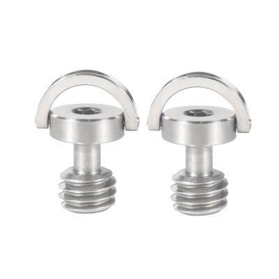 BGNing 2pcs 3/8 Stainless Steel Camera Screw for Quick Release Plate Folding D-Ring Screw Mount Adapter for Flash Tripod Light Fixing