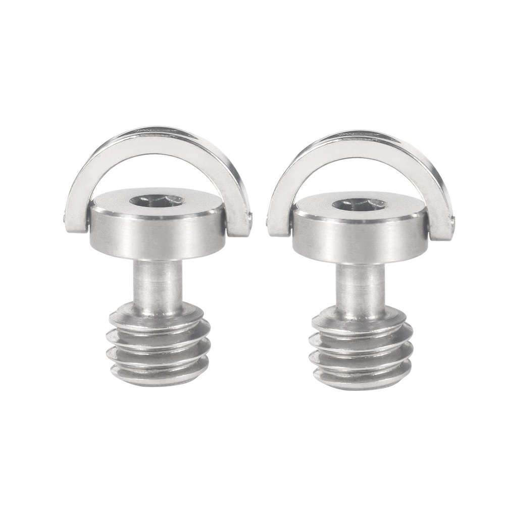 BGNing 2pcs 3/8 Stainless Steel Camera Screw for Quick Release Plate Folding D-Ring Screw Mount Adapter for Flash Tripod Light Fixing