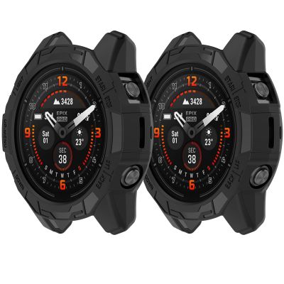 Protector Case Compatible with Garmin Fenix 7X Pro/Epix Pro 51MM - Soft TPU Bumper Rugged Shock Proof Protective Shell (Black&Black)