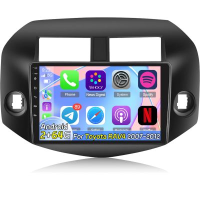 [2+64G] NHOPEEW for 2007-2012 Toyota RAV4 Car Radio with Wireless Carplay and Android Auto - 10 Inch Touch Screen Android Car Stereo - DSP/WiFi/GPS/SWC/Bluetooth + AHD Backup Camera