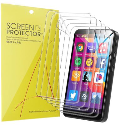 Lamshaw Compatible for MIUTRY MP3 Player Screen Protector, [6 Pack] Full Coverage TPU Clear Film Compatible for MIUTRY 4 Inches MP3 Player (6 PACK)