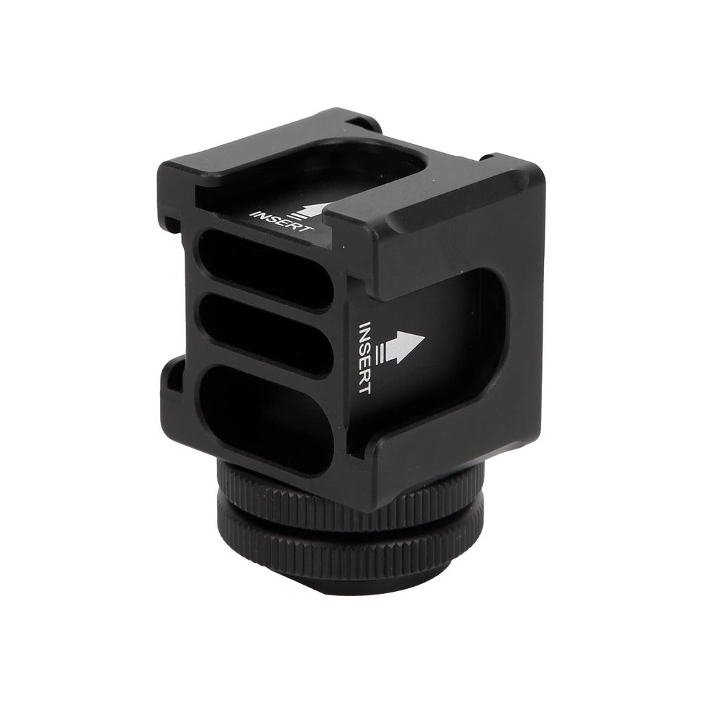 UPQRSG FS04 Cold Shoe Mount Plate Adapter, Quick Release Plate with 4 Mounts, 1/4" Screw Thread, Cold Shoe Mount Adapter for Microphone Cellphone Flashlight