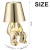 Bedside Touch Control Table Lamp Collection, Gold Decor Thinker Statue LED Table Lamp with USB Port, 3 Way Dimmable Modern Night Light Nightstand Lamp for Home Office(#2) view 2
