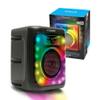 Coby True Wireless Speaker, Portable Bluetooth Speaker with 11 LED Light Modes, FM Radio, Mic and Aux Inputs, USB/SD/TF Card Slots, Karaoke Mode, Built-in Handle, Type-C Charging, 7-Hour Playtime view 1