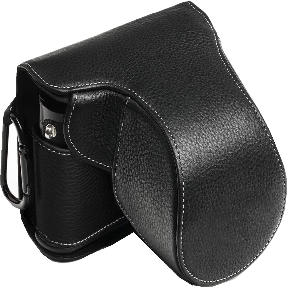 BMAOLLONGB Q3 Case, Handmade Genuine Real Leather Full Camera Case Bag Cover for Leica Q3 Bottom Opening Version (Black)