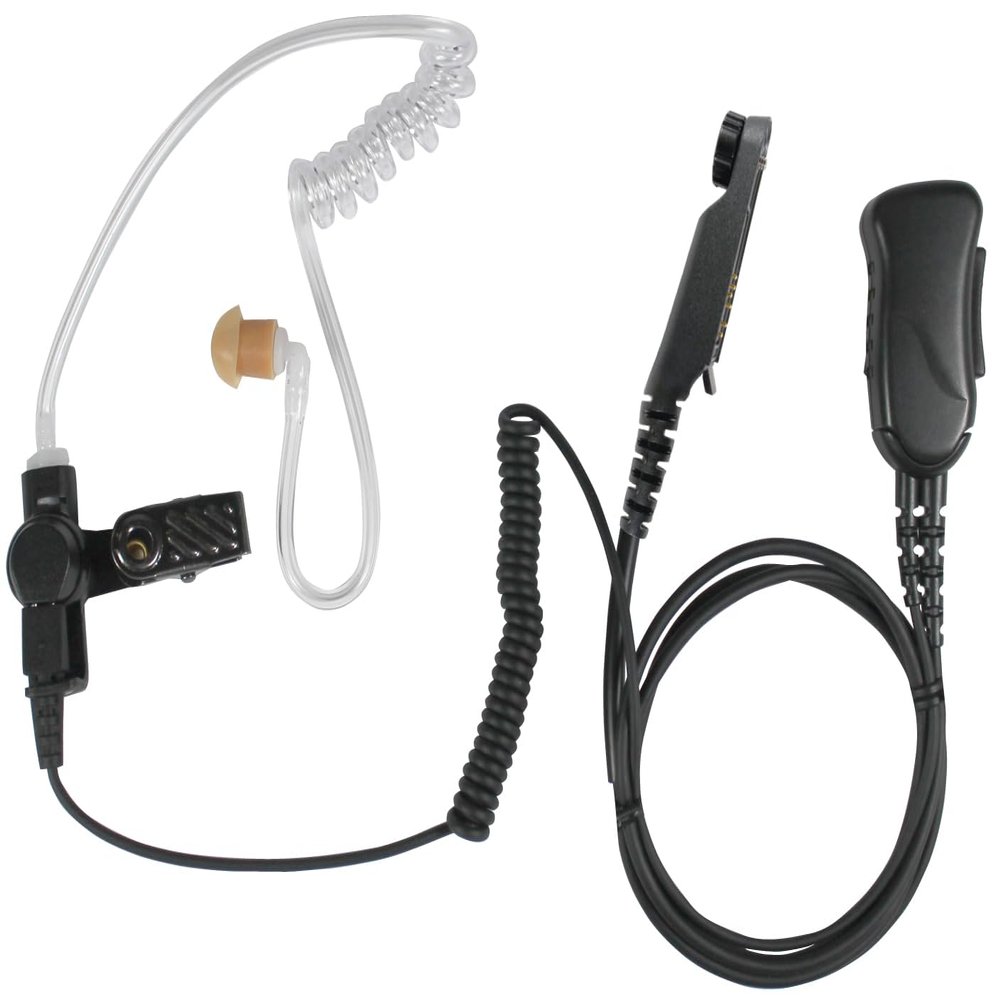 PRYME SPM-1383QD Mirage Wired Auxiliary Lapel Mic Surveillance Kit(1-Wire) with Noise Reducing Mic Element and Quick Connect Acoustic Tube Earphone-for: Motorola APX and XPR63xx/65xx/75xx Radios