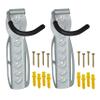 Relaxdays Bike Rack, Wall Mount, Set of 2, Bicycle Bracket for up to 25 kg, Vertical Suspension, Garage, Steel, Silver, 26 x 11 x 14 cm view 1
