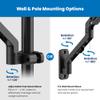 Mount-It! Single Monitor Wall Mount, Computer Monitor Wall Mount Arm, Vesa 100x100 75 x 75 - Pole Mounting, Full Motion Vesa Wall Bracket for 17" to 32" Screens, Curved Displays, 15.4 lb max view 2