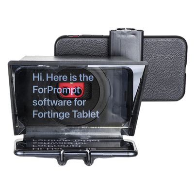 Fortinge Mobile Teleprompter with Six Lens Adapter Rings for DSLR and 5.8-Inch Smartphones