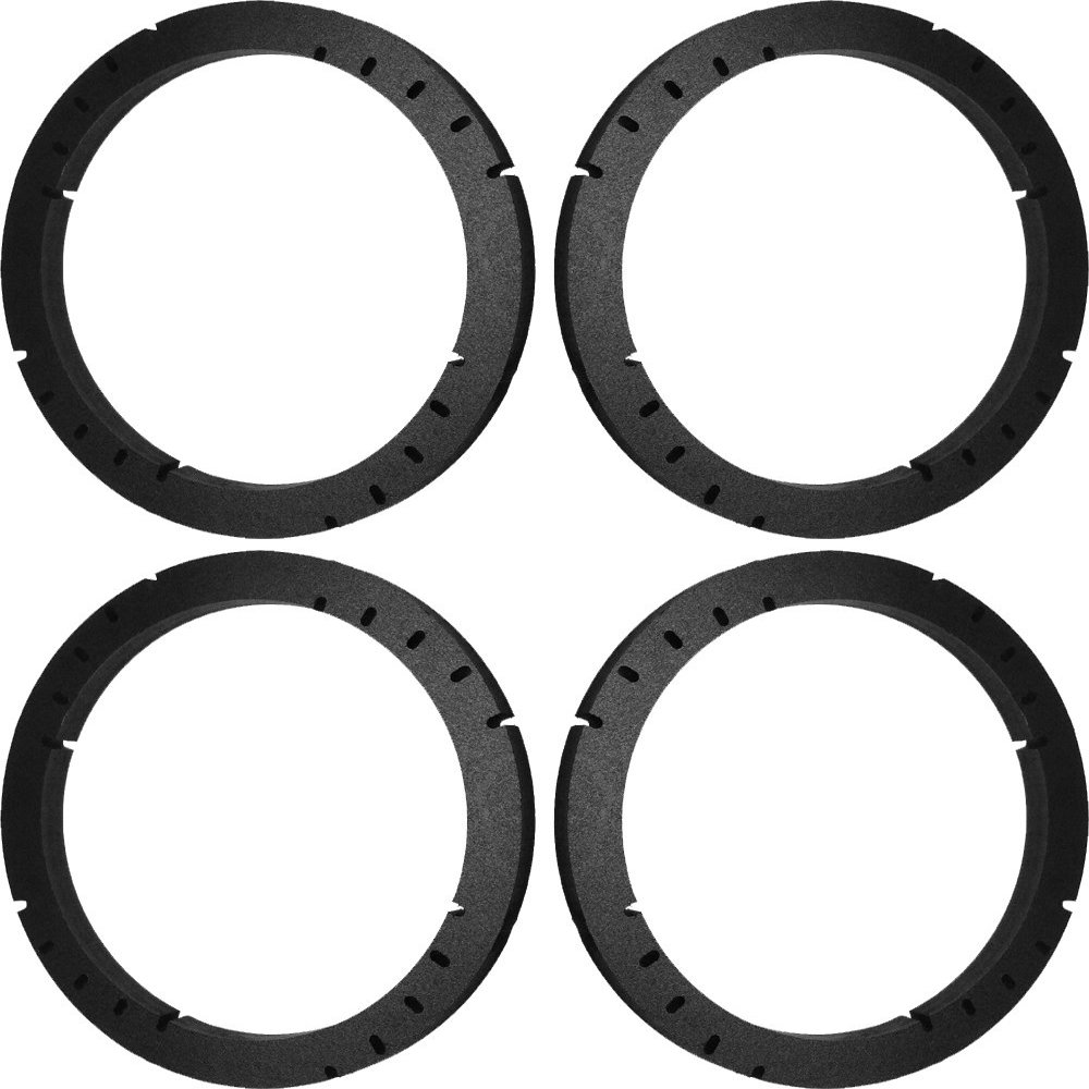 6.5" 6 1/2" Speaker Spacers Depth Extender Extending Rings - 1" thick - ID: 5 1/2" OD: 6 5/8" - 2 Pair - SSK65K - Stackable - Perfect For Framing Fiberglass Enclosures