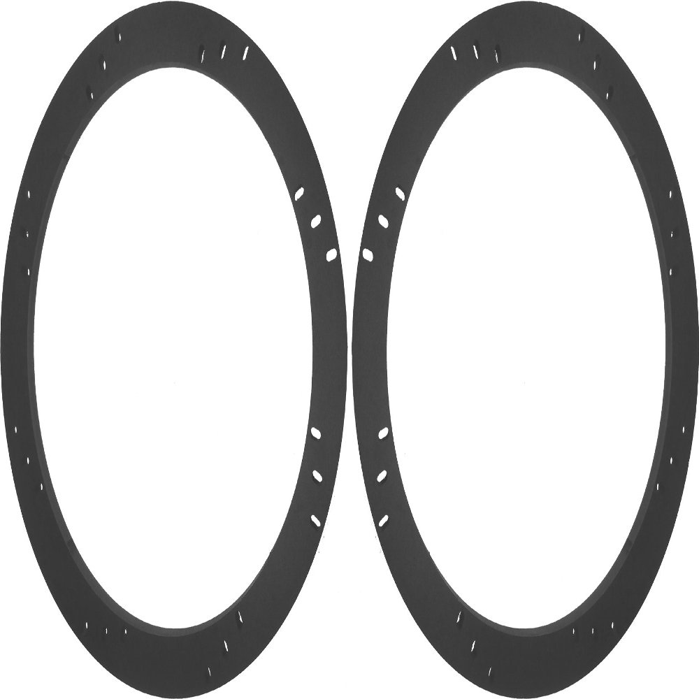 12" Subwoofer Speaker Spacer Depth Extender Extending Ring - 1" thick - ID: 11 1/8" OD: 12 7/8" - 1 Pair - SSK12XXK - Stackable - Perfect For Framing Fiberglass Enclosures