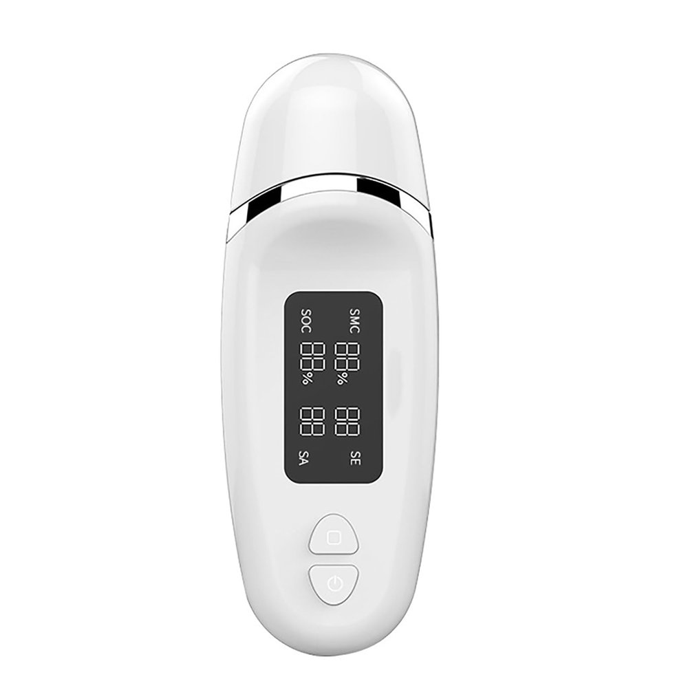 Digital Skin Detector, Skin Moisture Tester with LCD Display and Memory Storage Function, Simultaneously Test Moisture, Oil, Elasticity, Fluorescent, for Traveling, Home, Beauty Salon