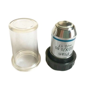 Lab Microscope Slides Microscope Objective Lens DIN 4X 10X 20X 40X 60X 100X Microscope Parts (Color : Silver, Size : 60X)
