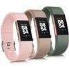 3 Pack Sport Bands Compatible with Fitbit Charge 2 Bands Women Men, Adjustable Replacement Straps Wristbands for Fitbit Charge 2 HR Small Large (Light Pink/Milk Tea/Avocado Green,Large) view 1
