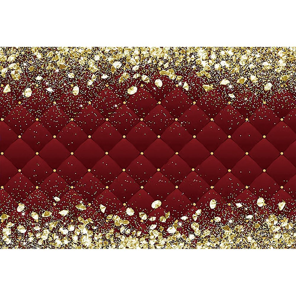 Renaiss 12x10ft Gold and Red Royal Theme Backdrop Prince Princess Birthday Baby Shower Photography Background Glittering Golden Diamonds Bridal Shower Wedding Newborn Party Decors Photo Booth Props