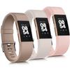 3 Pack Sport Bands Compatible with Fitbit Charge 2 Bands Women Men, Adjustable Replacement Straps Wristbands for Fitbit Charge 2 HR Small Large (Milk Tea/Starlight/Light Pink,Small) view 1