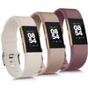 3 Pack Sport Bands Compatible with Fitbit Charge 2 Bands Women Men, Adjustable Replacement Straps Wristbands for Fitbit Charge 2 HR Small Large (Starlight/Milk Tea/Smoke Violet,Small) view 1