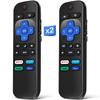 2 Pack Remote for Roku TV, Replacement for TCL/Hisense/Sharp/for Onn Roku TV Remote with Netflix Disney+/Hulu/Prime Video Hot Keys view 1