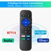 2 Pack Remote for Roku TV, Replacement for TCL/Hisense/Sharp/for Onn Roku TV Remote with Netflix Disney+/Hulu/Prime Video Hot Keys view 4