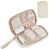 BAGSMART Cord Organizer Travel Cable Organizer Bag Tech Electronic Organizer Travel Case, Travel Essentials for Charger, Cable, Phone, Flash drive, Single Layer - Beige view 1