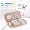 BAGSMART Cord Organizer Travel Cable Organizer Bag Tech Electronic Organizer Travel Case, Travel Essentials for Charger, Cable, Phone, Flash drive, Single Layer - Beige view 3