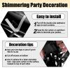 3 Pack Black Foil Fringe Curtain Backdrop, 3.28Ft x 6.6Ft Metallic Tinsel Foil Fringe Streamer Curtains for Photo Booth, Christmas Day, Thanksgiving, Wedding, New Year Party Decorations view 3