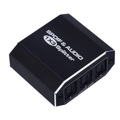 DAGIJIRD 1X3 SPDIF Toslink Optical Digital Audio Splitter Aluminum Alloy 1 in 3 Out Support LPCM 2.0 DTS for DVD Players