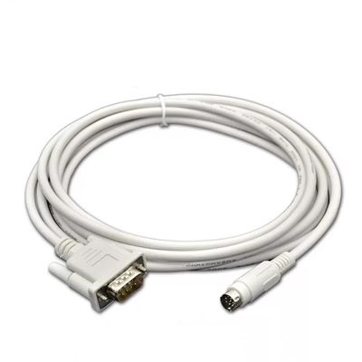 for MT6000-FX Touch Screen MT6000 Connecting FX Series PLC Communication Cable 9pin Male to Round 8pin White : 3 Meters