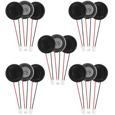 Alinan 15pcs 1W 8 Ohm 28MM Mini Speaker Round Internal Magnet Speaker with MP3 MP4 Compatibility and 60MM Cable Length