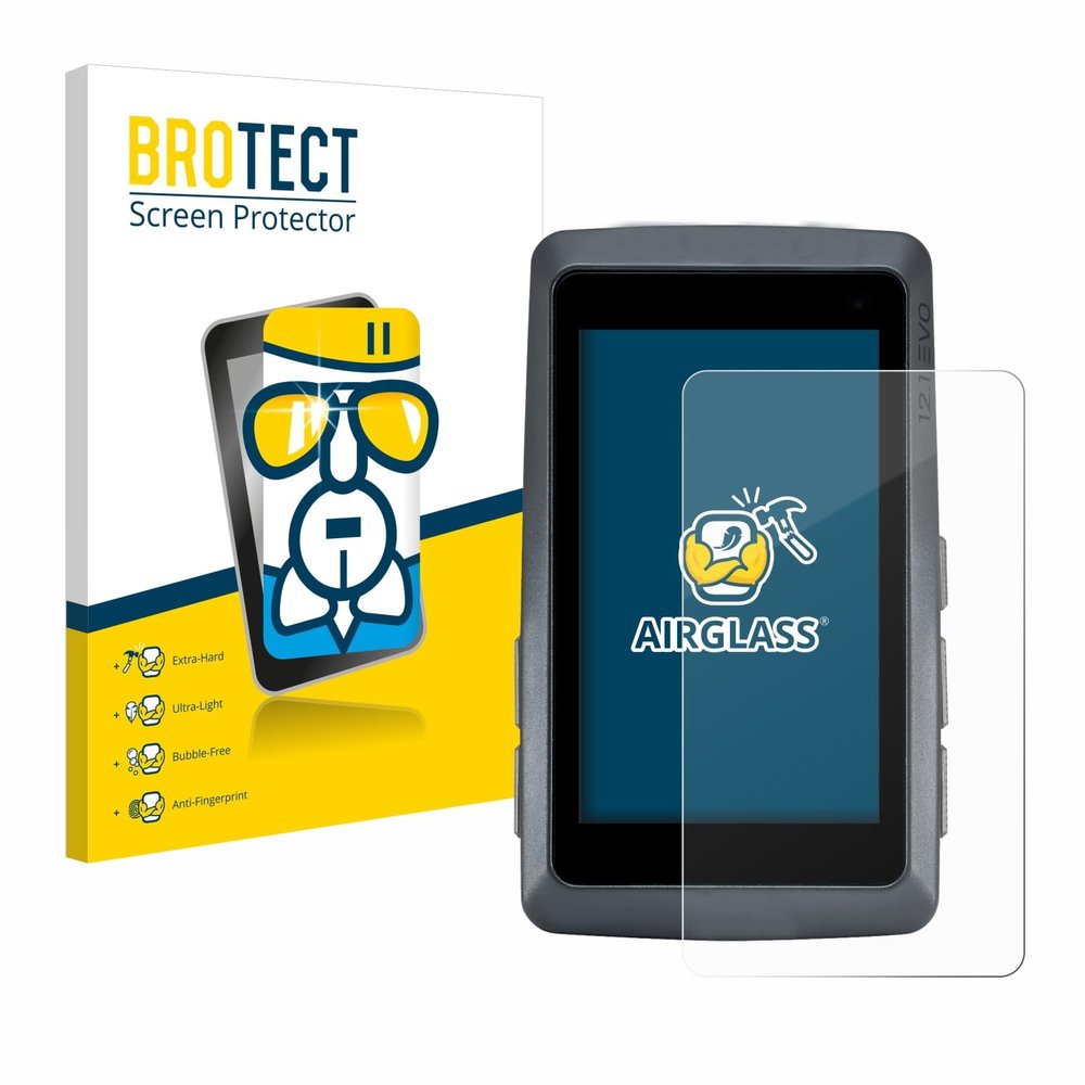 brotect Glass Screen Protector Film compatible with Sigma ROX 12.1 EVO - Glass-Foil 9H Protection [Scratch Resistant, High Clarity]
