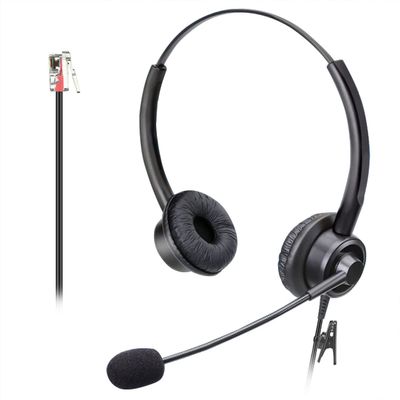 Callez RJ9 Phone Headset for Office Phones with Noise Cancelling Microphone, Binaural Telephone Headsets Compatible with Cisco 8841 8845 8851 8865 6945 7811 7821 7940 7841 7861 7945 7965 VOIP Phone